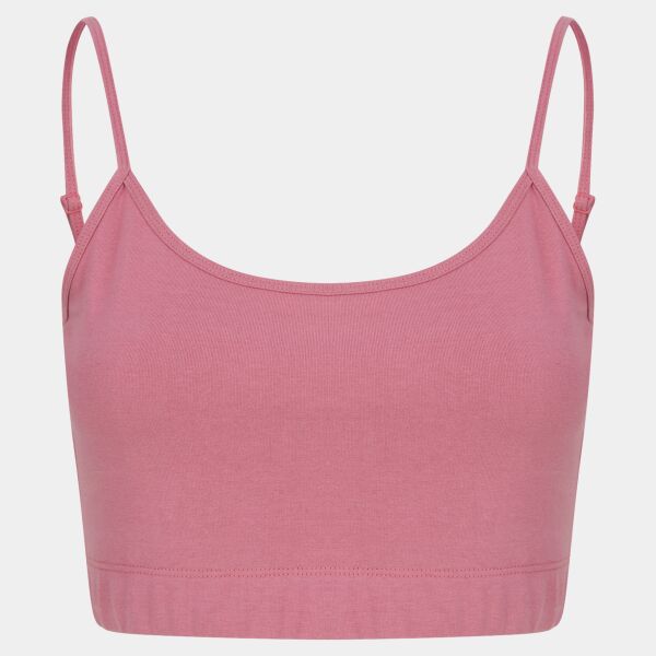 Women's sustainable fashion cropped cami top with adjustable straps Thumbnail